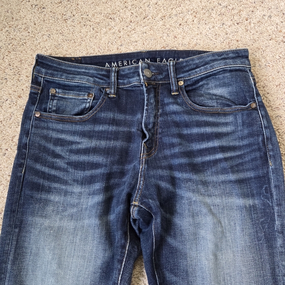 American Eagle Outfitters Mens Dark Blue Athletic/Straight Jeans - Picture 4 of 7